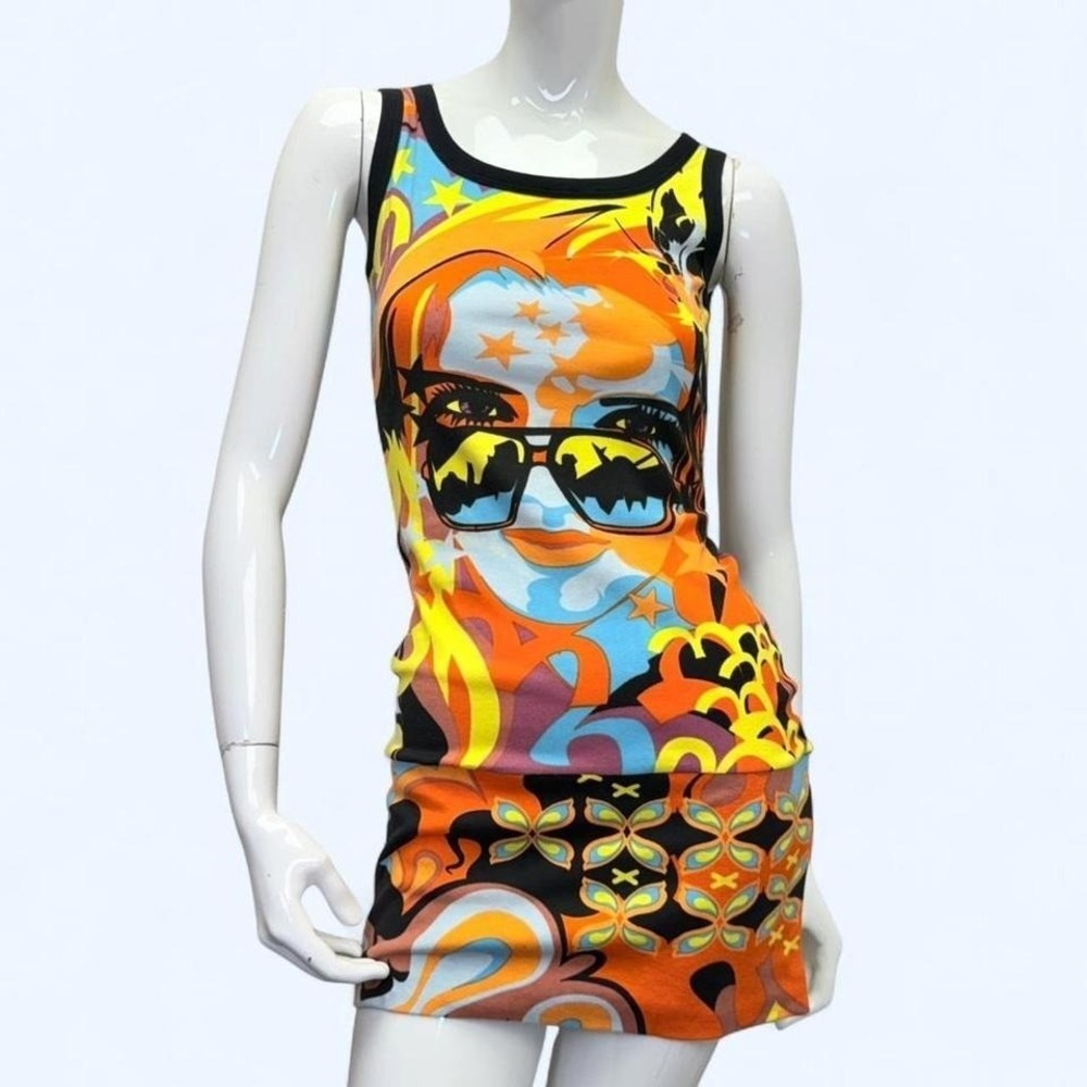 Hayes Snake Print Bodycon Dress Y2K Graphic Mini Clubwear Womens M snake graphic